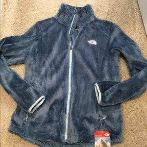 NORTH FACE NWT faux fur blue-gray jacket